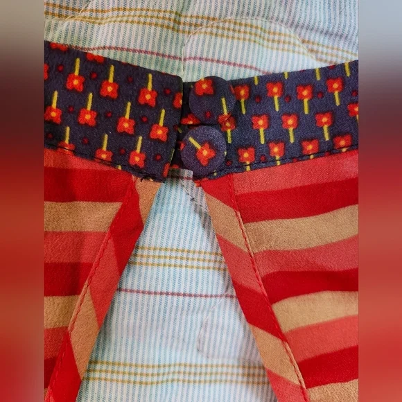 Jenny han Anthropologie Striped Halter Neck 100% Silk Top Sz S - Picture 6 of 7